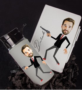 Kişiye Özel Karikatür Tasarım Defter Kalem Matara Hediye Seti 96515
