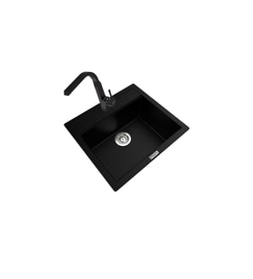 POLEX Cristalüx Granit Eviye P-08+Luxury Siyah