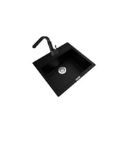 POLEX Cristalüx Granit Eviye P-08+Luxury Siyah