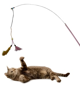Lexroo AEE® Kedi Oltası Elastik Çift Tüylü Çanlı Boncuklu Kedi Oyuncağı
