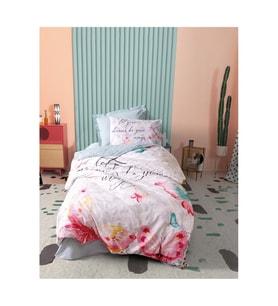 Cotton Box Rf Genç -Wings Mint- Lastikli Çarşaflı Tek Kişilik Nevresim Takımı