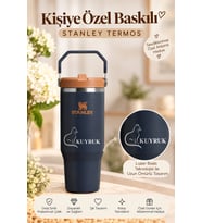Kişiye Özel Stanley The Iceflow Flip Straw Pipetli Termos 0,89 L Özel Isimli & Fotoğraflı (Mor)