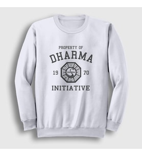 Presmono Unisex Beyaz Property Of Dharma Initiative Lost Sweatshirt 439931tt (Beyaz)