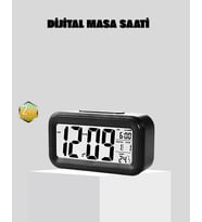 Fotoselli Dijital Masa Saati Aydınlatmalı Alarm ve Tarih Göstergeli