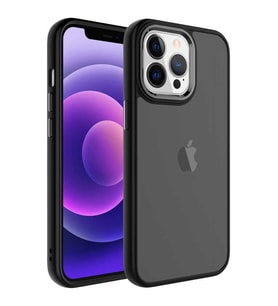 Uyumlu Model Apple iPhone 13 Pro Max Kılıf Buzlu Sert PC Trasnparan Kapak (Siyah)