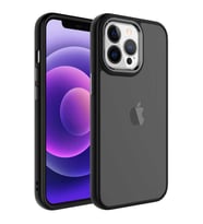 Uyumlu Model Apple iPhone 13 Pro Max Kılıf Buzlu Sert PC Trasnparan Kapak (Siyah)