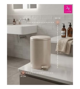 CİGO ÇLK.PEDALLI ÇÖP 3LT. MAT BEJ/BEJ -100372