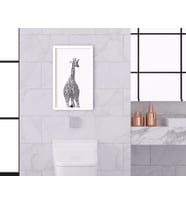 BK Home Banyo Tuvalet Dekoratif Ahşap Beyaz Çerçeveli Tablo-7