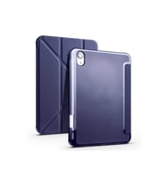 Apple iPad Mini 2021 (6.Nesil) Uyumlu Kılıf Zore Tri Folding Kalem Bölmeli Standlı Kılıf (Lacivert)