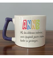 Anne Hiç Bir Doktorun Tedavisi  Baskılı Mor Kulplu D Kupa
