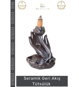 #Tütsülük İthal Seramik Dekoratif Geri Akışlı Tütsülük Modern Tasarım Şık Aksesuar Oda Kokusu Biblo