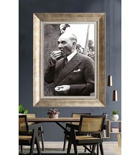 Gümüş Çerçeveli Atatürk Tablo ds140