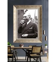 Gümüş Çerçeveli Atatürk Tablo ds140