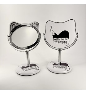 MORDİNO Kedi Çerçeveli 9x14 cm Mini Masa Aynası
