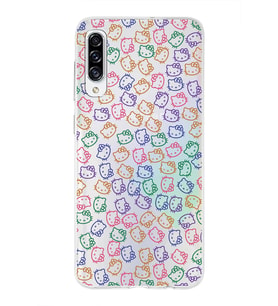 Samsung Galaxy A30s Uyumlu Kapak Hello Kitty Tasarımlı Şeffaf Silikon Kılıf