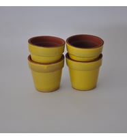Seramik Konik Saksı-4LÜ PAKET (Sarı)