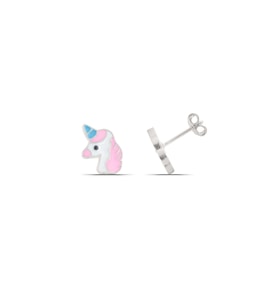 Unicorn Mineli 925 Ayar Gümüş Kız Çocuk Küpe (Gümüş)