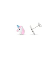 Unicorn Mineli 925 Ayar Gümüş Kız Çocuk Küpe (Gümüş)