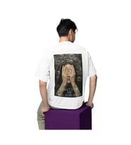 Beynimin içindekileri durduramıyorum baskılı Oversize T-shirt (Beyaz)