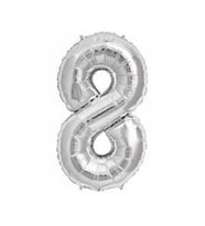 Benim Marifetlerim 8 Rakamı Gümüş Folyo Balon 16 inch 40 cm