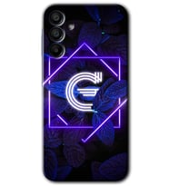 Galaxy A15 Kılıf HD Desen Baskılı Kılıf - Dark Neon Yaprak G Harfi