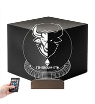Luvivia Crypto Ethereum Eth Coin Kripto Finans 3D Lamba - Masa Gece Lambası