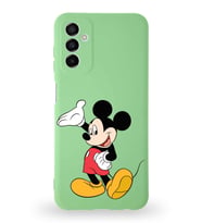 Samsung Galaxy A04s Uyumlu Lansman Kılıf Altı Kapalı İçi Kadife  Mickey Mouse-C Tasarımlı  Kapak (Şeffaf)