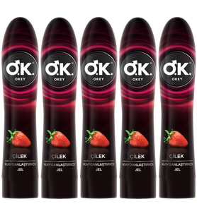 Okey Kayganlaştırıcı Jel 100ML Çilekli (5 Li Set)