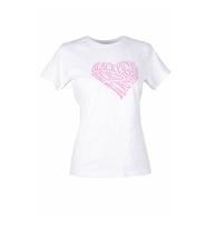 Trender Kalp Baskı O Yaka Beyaz Kadın T-Shirt 26YDT1000004
