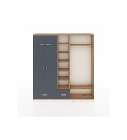 Arges Gardrop 12 Raflı 2 Çekmeceli 2 Askılı 220x30x243 Çam-Antrasit