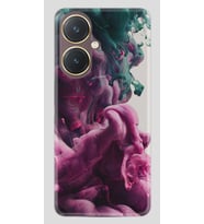 Vivo Y27 Kılıf Desenli Silikon Pink Green Cloud 1306