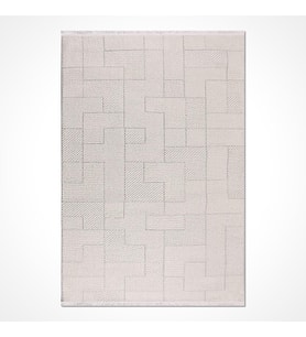 Makine Kaymaz Yıkanabilir Krem Geometrik Triko Salon Halısı Mutfak Halısı Koridor Halısı Yolluk CD02K