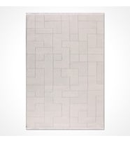 Makine Kaymaz Yıkanabilir Krem Geometrik Triko Salon Halısı Mutfak Halısı Koridor Halısı Yolluk CD02K