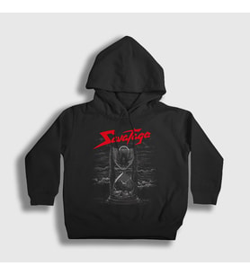 Presmono Unisex Çocuk Siyah Hourglass Metal Savatage Kapüşonlu Sweatshirt 549032tt