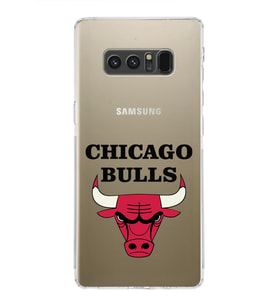 Samsung Galaxy Note 8 Uyumlu Kamera Korumalı Kapak Chicago Bulls Tasarımlı  Şeffaf  Kılıf