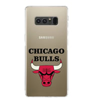 Samsung Galaxy Note 8 Uyumlu Kamera Korumalı Kapak Chicago Bulls Tasarımlı  Şeffaf  Kılıf
