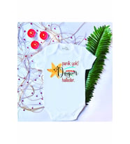 Unisex Bebek Baskılı Panik Yok Dayım Halleder %100 Pamuklu Çıtçıtlı Body