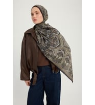 Schaless Ebedi Saraylar - Vizon - Vierra Desenli Viskon Şal - 70x190 Cm