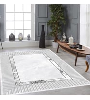 Rovigo Home Dijital Baskı Yıkanabilir Kaymaz Taban Salon Halısı Ve Yolluk RVG0904-FNL119 (Gri)