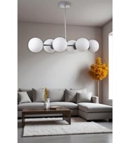 YENİ FAVORİ 6 LI GRİ BEYAZ CAMLI AVİZE