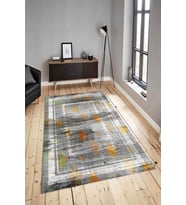 Dijital Baskılı Yıkanabilir Kaymaz Modern Renkli Salon Halısı Mutfak Halısı Yolluk ND-HY-1354 (Gri)