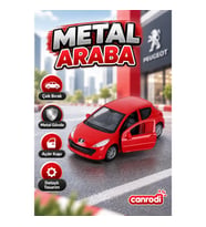 Welly Peugeot 207 Çek Bırak Açılabilir Kapılı Metal Araba 11 cm