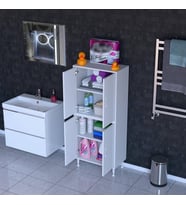 Modilayn İLKİM 65x138x32,5 cm Ekstra Düzen İçin Kullanışlı 4 Kapak 4 Bölmeli Banyo Mutfak Dolabı