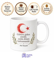 Asker Uğurlama Temalı Kupa Bardak Askere Gidene Hediye Hatıra Bardağı
