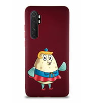 Xiaomi Mi Note 10 Lite Soft Premier Kapak Bayan Puff Tasarımlı Silikon Kılıf - Mürdüm (Şeffaf)