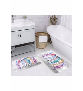 Rovigo Home Dijital Baskılı 2'li Banyo paspas Takımı RVG5179 (Gri)