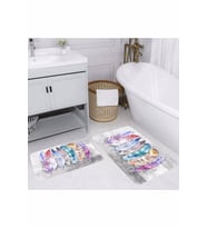 Rovigo Home Dijital Baskılı 2'li Banyo paspas Takımı RVG5179 (Gri)