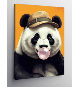 Kanvas Tablo Şapkalı Panda