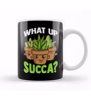 Cute What Up Succa Funny Succulent Punny Cactus Kupa Bardak Porselen