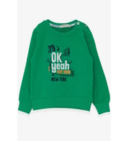 Breeze Erkek Çocuk Sweatshirt Yazı Baskılı 2-6 Yaş, Yeşil